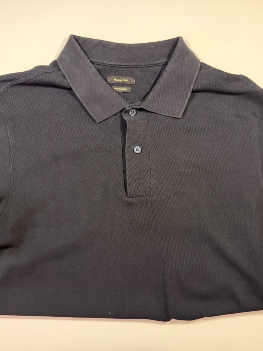 Massimo Dutti Men’s Black Polo Shirt • 100% Cotton •‎ Short Sleeve • Size M